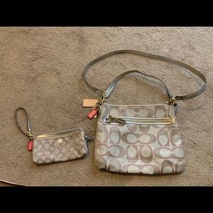 Coach handbag & wristlet set